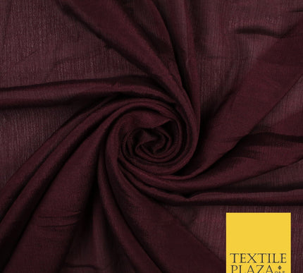 OVER 20 COLOURS - Premium Plain Dyed Crinkle Georgette Chiffon Dress Fabric 46"