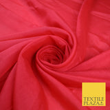 OVER 20 COLOURS - Premium Plain Dyed Crinkle Georgette Chiffon Dress Fabric 46"