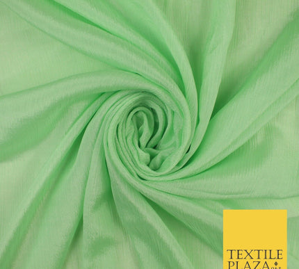OVER 20 COLOURS - Premium Plain Dyed Crinkle Georgette Chiffon Dress Fabric 46"