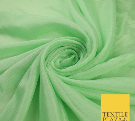 OVER 20 COLOURS - Premium Plain Dyed Crinkle Georgette Chiffon Dress Fabric 46"