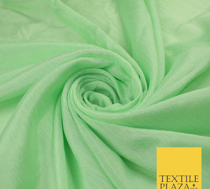 OVER 20 COLOURS - Premium Plain Dyed Crinkle Georgette Chiffon Dress Fabric 46"