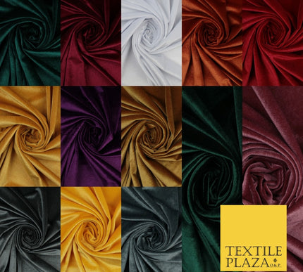 17 COLOURS LUXURY Plush Plain Stretch Velvet Velour Fabric Material Craft 58" D