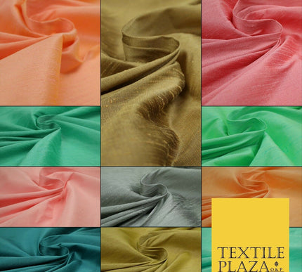 Plain dyed slubbed shot two tone faux dupion raw silk 100%polyester fabric craft