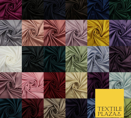 30 COLOURS Fine Silky Smooth Liquid Sateen Satin Dress Fabric Drape Lining