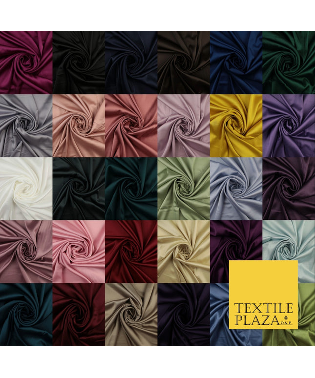 30 COLOURS Fine Silky Smooth Liquid Sateen Satin Dress Fabric Drape Lining
