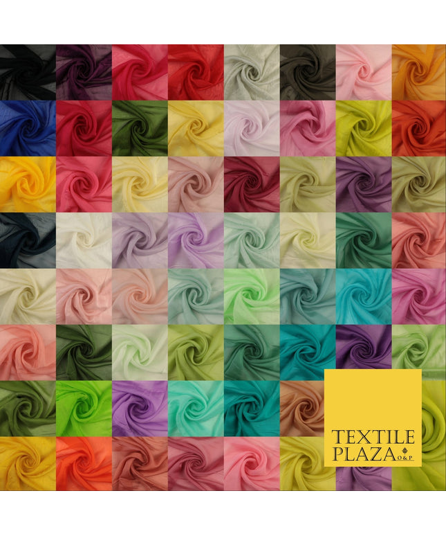 OVER 60 COLOURS Premium Plain ORGANZA Sheer Fabric Voile Dress Wedding 44"