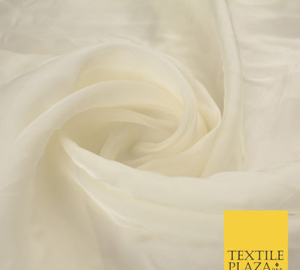 OVER 60 COLOURS Premium Plain ORGANZA Sheer Fabric Voile Dress Wedding 44"