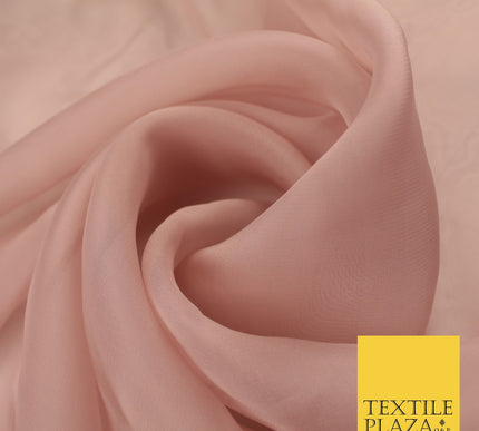 OVER 60 COLOURS Premium Plain ORGANZA Sheer Fabric Voile Dress Wedding 44"