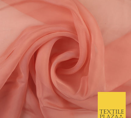 OVER 60 COLOURS Premium Plain ORGANZA Sheer Fabric Voile Dress Wedding 44"
