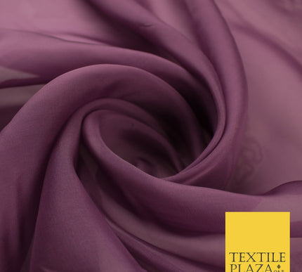 OVER 60 COLOURS Premium Plain ORGANZA Sheer Fabric Voile Dress Wedding 44"