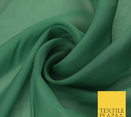 OVER 60 COLOURS Premium Plain ORGANZA Sheer Fabric Voile Dress Wedding 44"