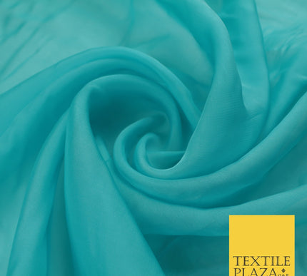 OVER 60 COLOURS Premium Plain ORGANZA Sheer Fabric Voile Dress Wedding 44"