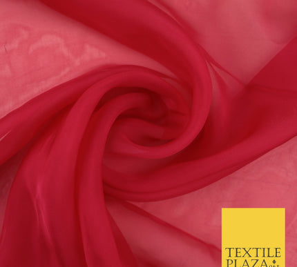 OVER 60 COLOURS Premium Plain ORGANZA Sheer Fabric Voile Dress Wedding 44"