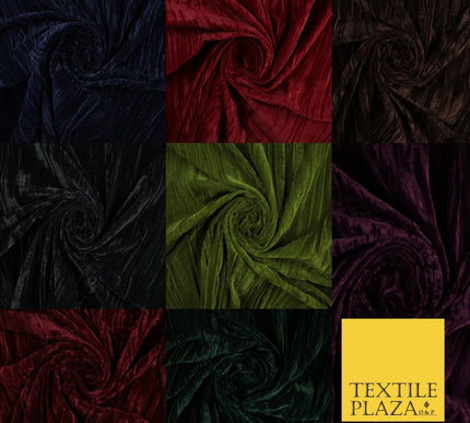 8 COLOURS - Pleated Soft Micro Velvet Fabric Dress Craft Material 45" Wide