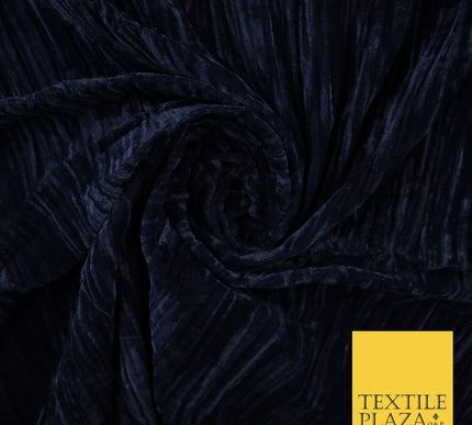 8 COLOURS - Pleated Soft Micro Velvet Fabric Dress Craft Material 45" Wide