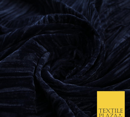 8 COLOURS - Pleated Soft Micro Velvet Fabric Dress Craft Material 45" Wide