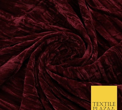 8 COLOURS - Pleated Soft Micro Velvet Fabric Dress Craft Material 45" Wide