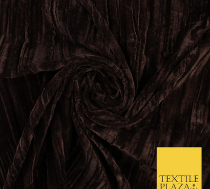 8 COLOURS - Pleated Soft Micro Velvet Fabric Dress Craft Material 45" Wide