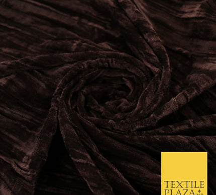 8 COLOURS - Pleated Soft Micro Velvet Fabric Dress Craft Material 45" Wide
