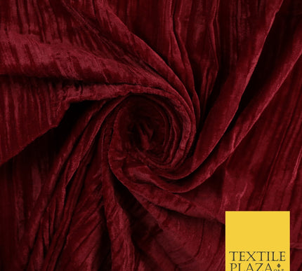 8 COLOURS - Pleated Soft Micro Velvet Fabric Dress Craft Material 45" Wide
