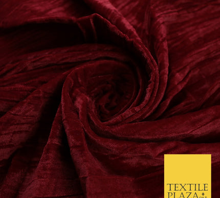 8 COLOURS - Pleated Soft Micro Velvet Fabric Dress Craft Material 45" Wide