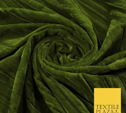 8 COLOURS - Pleated Soft Micro Velvet Fabric Dress Craft Material 45" Wide