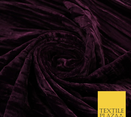 8 COLOURS - Pleated Soft Micro Velvet Fabric Dress Craft Material 45" Wide
