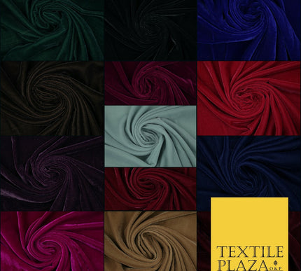 Luxury Soft Plain Micro Velvet Fabric Velour Dress Material Non-Stretch 44" Wide