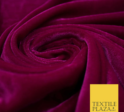 Luxury Soft Plain Micro Velvet Fabric Velour Dress Material Non-Stretch 44" Wide