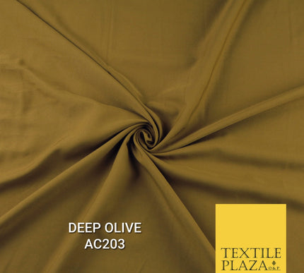 Plain Dyed Powder Crepe Soft Matt Lining Dress 100% Polyester Budget  Fabric 44"