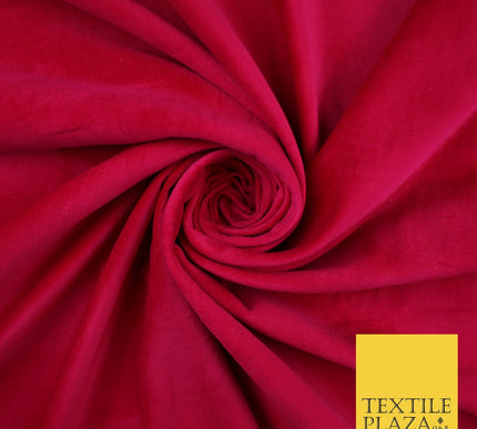 OVER 20 COLOURS- Plain 100% COTTON VELVET Fabric Non Stretch Material Craft 45"