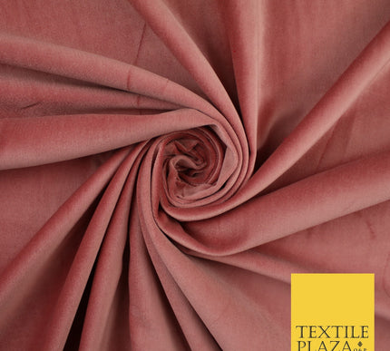 OVER 20 COLOURS- Plain 100% COTTON VELVET Fabric Non Stretch Material Craft 45"