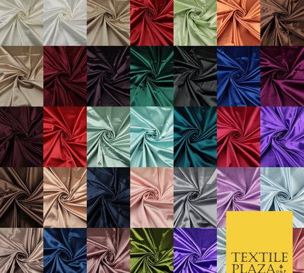 35 COLOURS Luxury Plain Stretch Dull Matt Duchess Bridal Satin Fabric Dress 56"