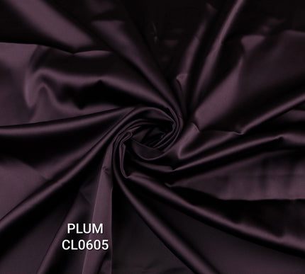 35 COLOURS Luxury Plain Stretch Dull Matt Duchess Bridal Satin Fabric Dress 56"