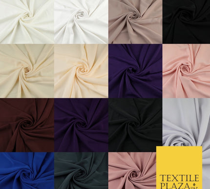 Premium Plain Solid Crepe Silky Fabric Material Dress Bridal 58"