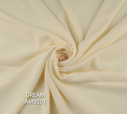 Premium Plain Solid Crepe Silky Fabric Material Dress Bridal 58"