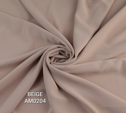 Premium Plain Solid Crepe Silky Fabric Material Dress Bridal 58"