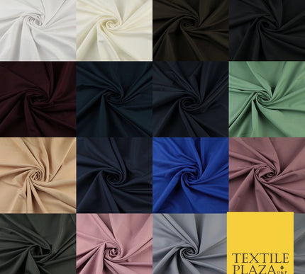 16 COLOURS -  Premium Soft Stretch Twill Crepe Dress Fabric Material Drape Trousers 58"