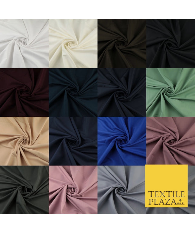 16 COLOURS -  Premium Soft Stretch Twill Crepe Dress Fabric Material Drape Trousers 58"