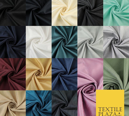 Luxury Plain Satin Backed Faux Raw Silk Shantung Fabric Material Dress  57" WIDE