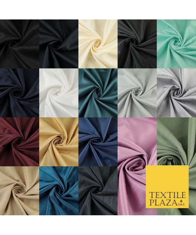 Luxury Plain Satin Backed Faux Raw Silk Shantung Fabric Material Dress  57" WIDE