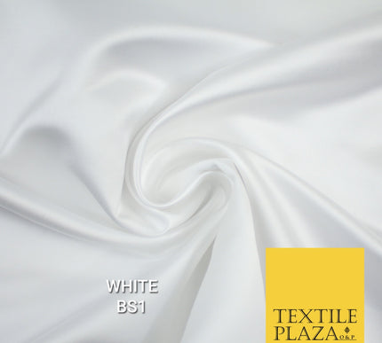 30 COLOURS Luxury Plain Smooth Matt Duchess Bridal Satin Fabric Dress 58"