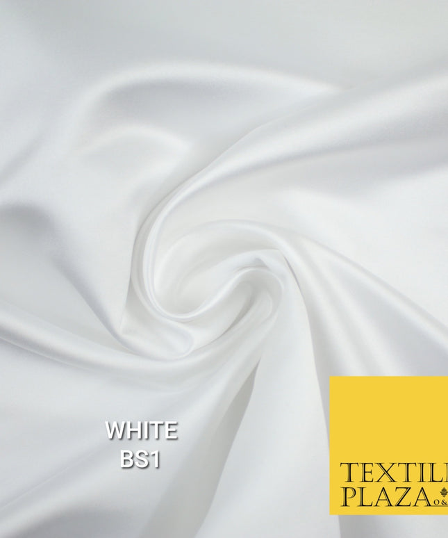 30 COLOURS Luxury Plain Smooth Matt Duchess Bridal Satin Fabric Dress 58"