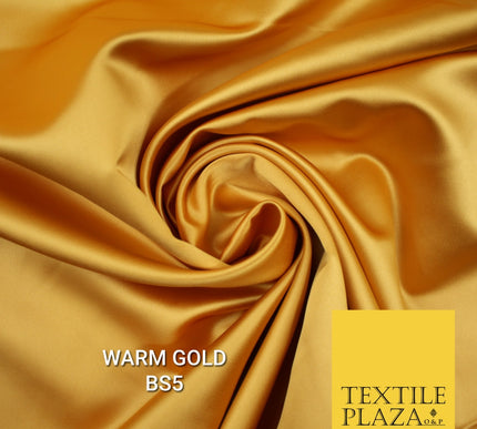 30 COLOURS Luxury Plain Smooth Matt Duchess Bridal Satin Fabric Dress 58"