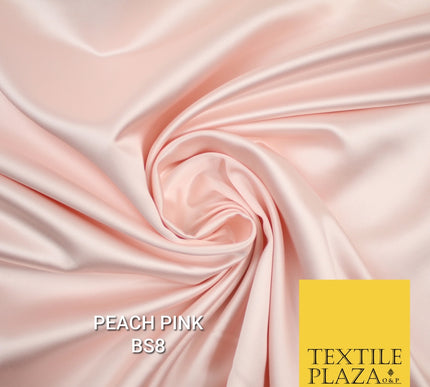 30 COLOURS Luxury Plain Smooth Matt Duchess Bridal Satin Fabric Dress 58"