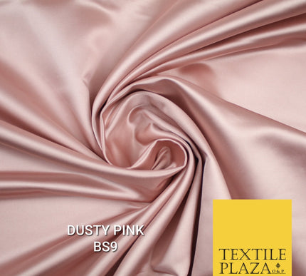 30 COLOURS Luxury Plain Smooth Matt Duchess Bridal Satin Fabric Dress 58"