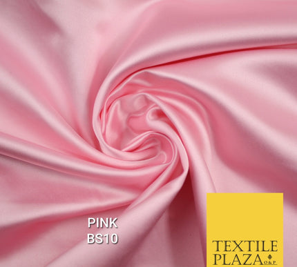 30 COLOURS Luxury Plain Smooth Matt Duchess Bridal Satin Fabric Dress 58"