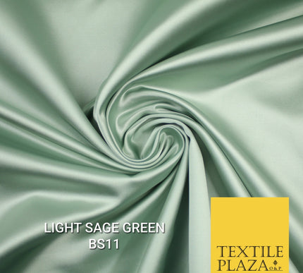 30 COLOURS Luxury Plain Smooth Matt Duchess Bridal Satin Fabric Dress 58"