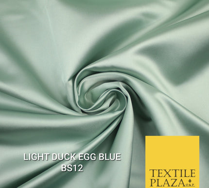 30 COLOURS Luxury Plain Smooth Matt Duchess Bridal Satin Fabric Dress 58"