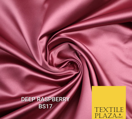 30 COLOURS Luxury Plain Smooth Matt Duchess Bridal Satin Fabric Dress 58"